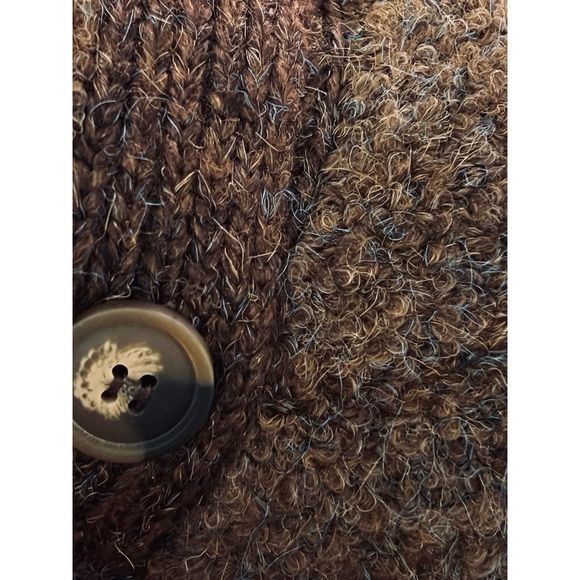 MYSTREE chocolate part wool cardigan S M L - Picture 8 of 8